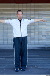 Whole Body Man T poses White Sports Average Standing Street photo references